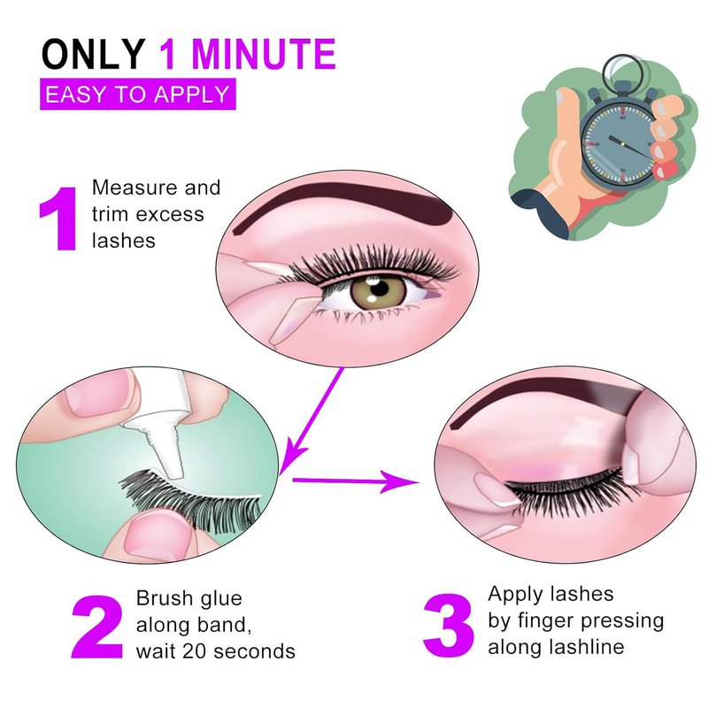Miss Kiss 6 Pairs Lashes, Cat Eye Natural Look Volume Spike Lash, Soft Fluffy Faux Mink Eyelashes, Wispy Manga Russian C Curl Eye Lash, 3D False Lashes Strip 12 MM