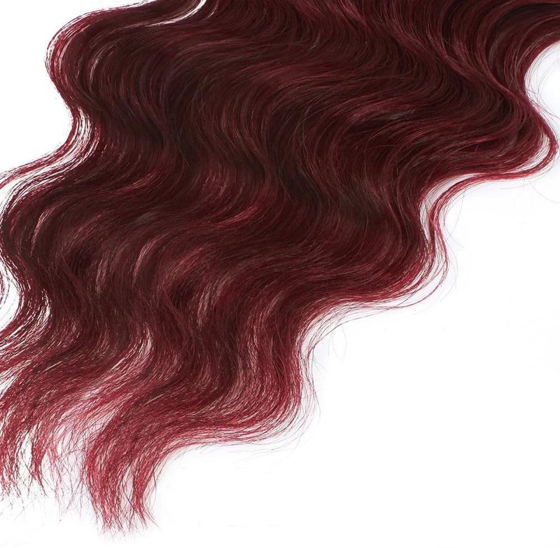 Ombre Burgundy Bundles Human Hair 1B99J Burgundy Deep Curly Bundle 12 14 16 Inch Ombre Loose Deep Wave Human Hair Bundles Unprocessed Brazilian Hair Extensions Double Weft