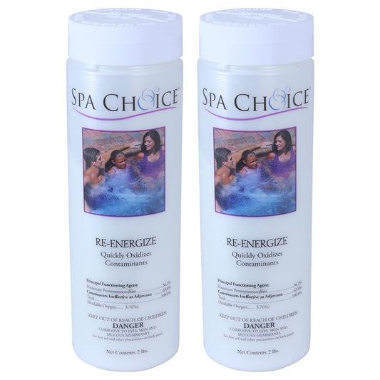 SpaChoice 2-Pounds 2-Pack Premium Re-Energize Spa Shock, Hot Tub Shock, Made in USA