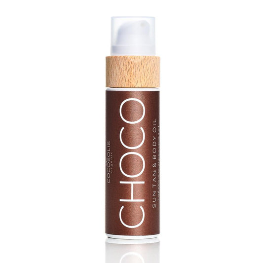 COCOSOLIS CHOCO Suntan & Body Oil - Organic Tanning Oil - Deep Chocolate Tan - Tanning Lotion Accelerator for Indoor and Outdoor Tanning Beds (3.71)