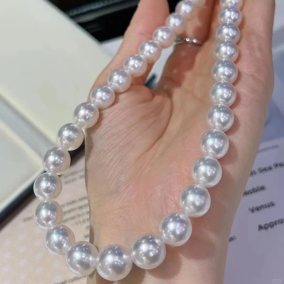 PearlLives Pearl Necklace For Women 8MM Dainty White Round Simulated Pearls Choker Necklace Strand
