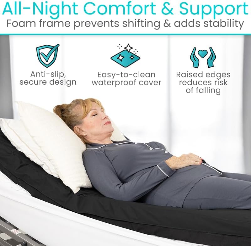 Vive Alternating Air Pressure Mattress for Hospital & Home Beds - Pressure Relief Pad for Bed Sores, Ulcers - Medical Grade Inflatable Device for Elderly, Bariatric, Handicap, Bedridden