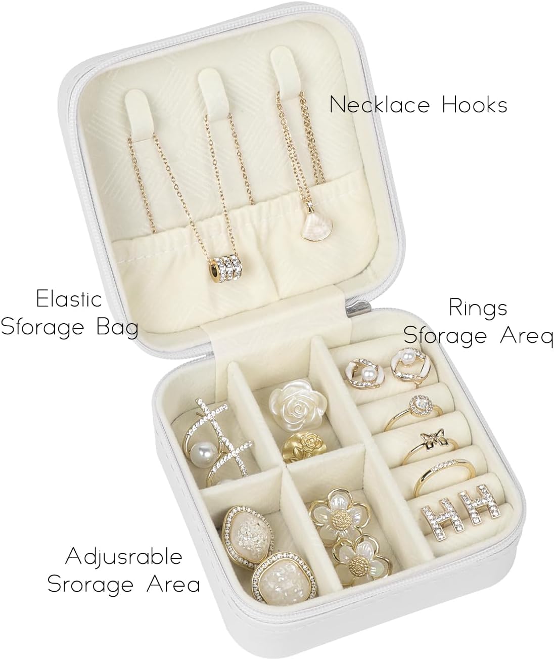 SLOZO Travel Jewelry Case, Travel Jewelry Box, Mini Jewelry Travel Case, Jewelry Organizer Case, Portable Small Jewelry Organizer Storage Boxes - Best Gift for Women Girls.