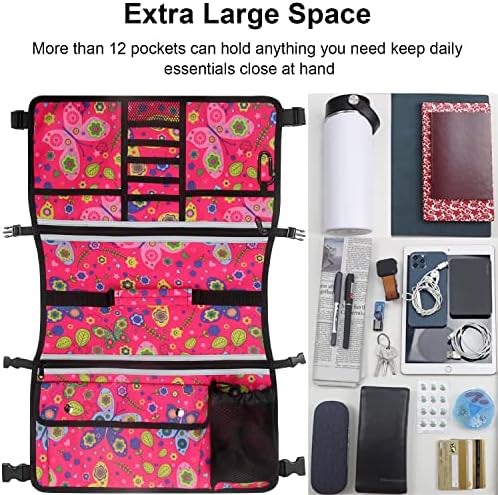 Wheelchair Storage Bag, Double-Sided Armrest Pouch with Cup Holder and Reflective Strip, for Wheelchairs and Walkers (Red Butterfly)