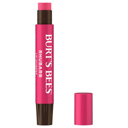 Burt's Bees Shimmer Lip Tint Stocking Stuffers Set, Tinted Lip Balm Stick, Moisturizing for All Day Hydration with Natural Glowy Pigmented Finish & Buildable Color, Rhubarb (1-Pack)