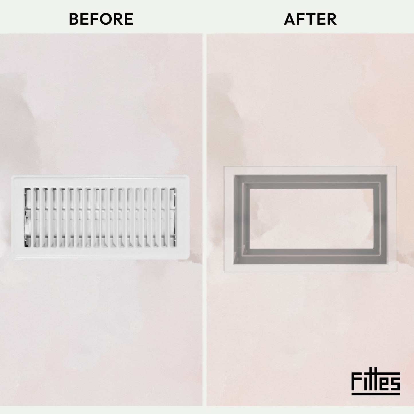 Fittes Framed Wall Vent [Lite+] - 6"x12" - Cotton White - 1 Pack