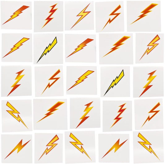 Lightning Bolt Temporary Tattoos - Bulk set of 72- Superhero, Potter and Birthday Party Favors and Handouts