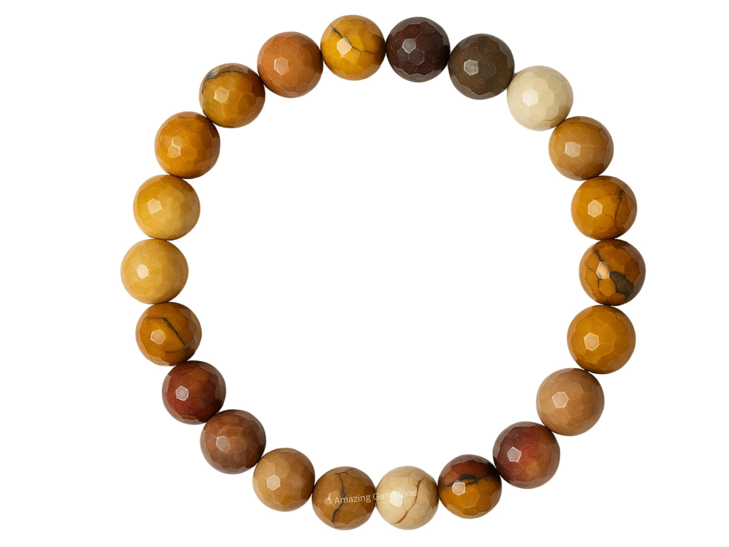 Amazing Gemstone Mookaite Jasper Bracelet for Women - Chakra Mens Bracelet Protection Crystals&Healing Stones - Blessing Bracelet Spiritual Meditation Gift (Faceted Beaded Bracelet)