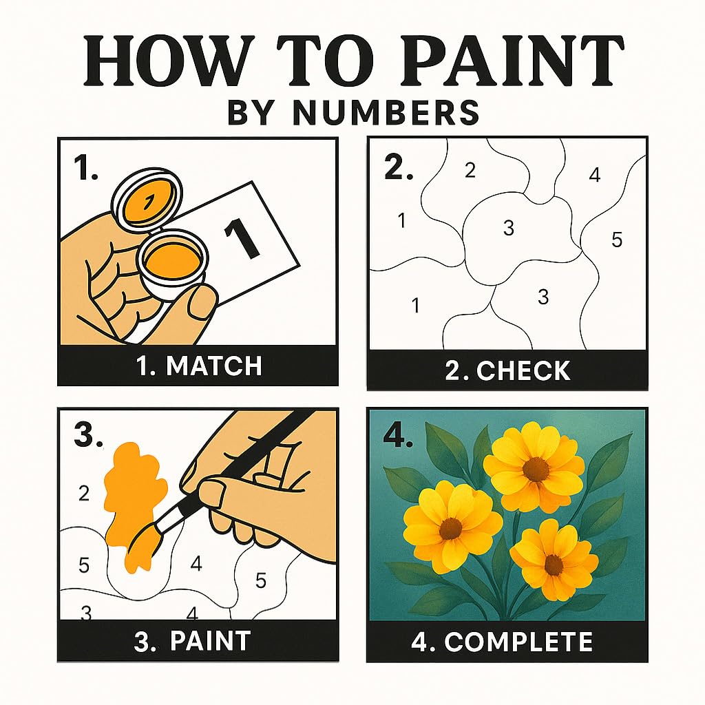 EnLvYY Paint by Numbers Kit for Adults 16x20in, (Unframed) DIY Acrylic Painting on Canvas, Flower Basket and Sailboat Lake View Through Window, Beginner Landscape Wall Art for Home Decoration or Gift