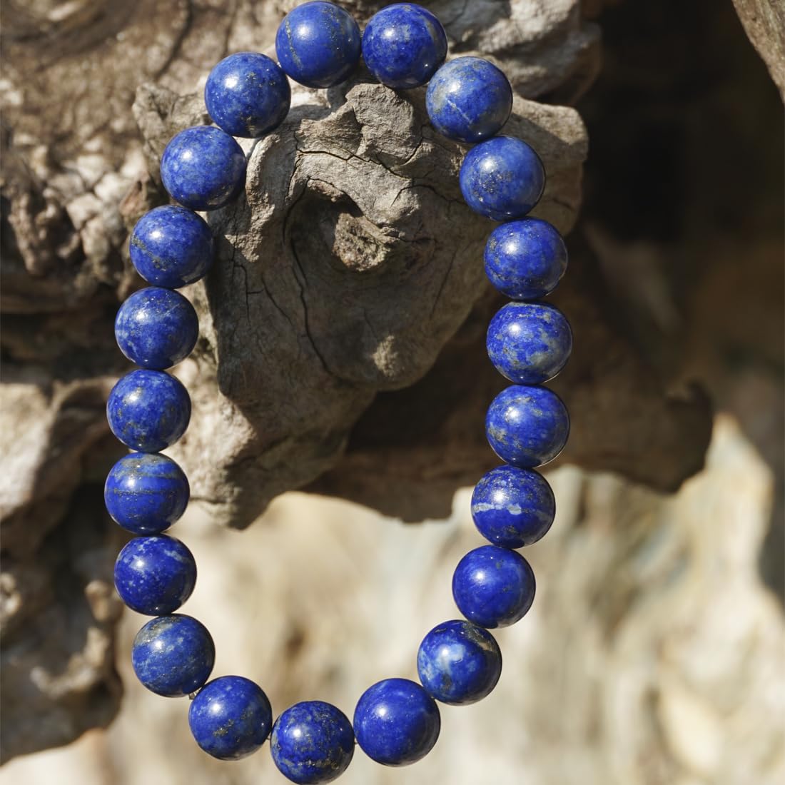 8mm Lapis Lazuli Bracelet | Natural Royal Blue Throat & Third Eye Chakra Crystal Gemstone Beads - Handmade Meditation Protection Jewelry | Beading Tool Kit - Fits for 6.5-7.5" Medium Wrist