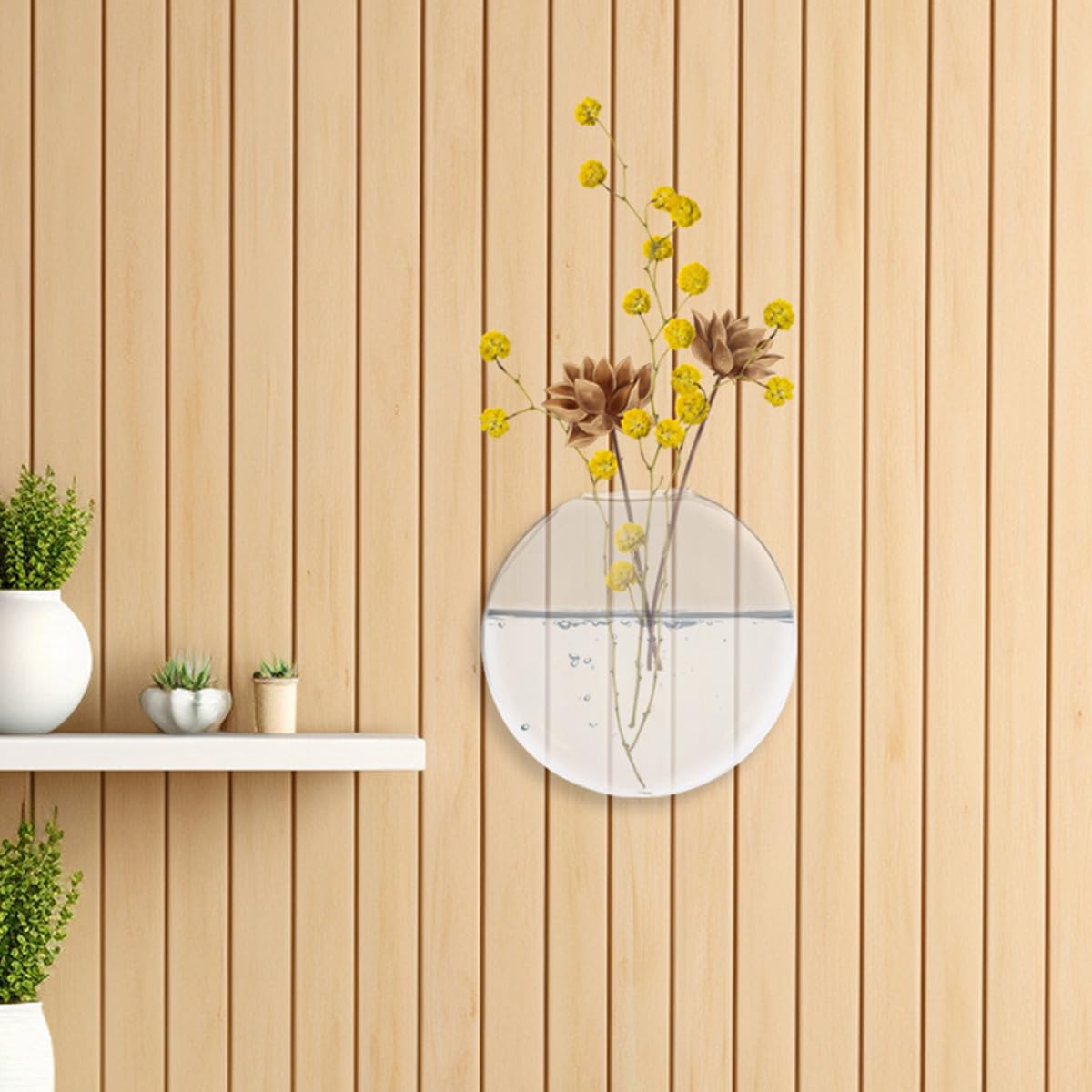 ERINGOGO 2pcs Glass Hydroponic Hanging Terrarium Vases for Indoor Plants Wall Mounted Decorative Plant Flower Vases for Home Office