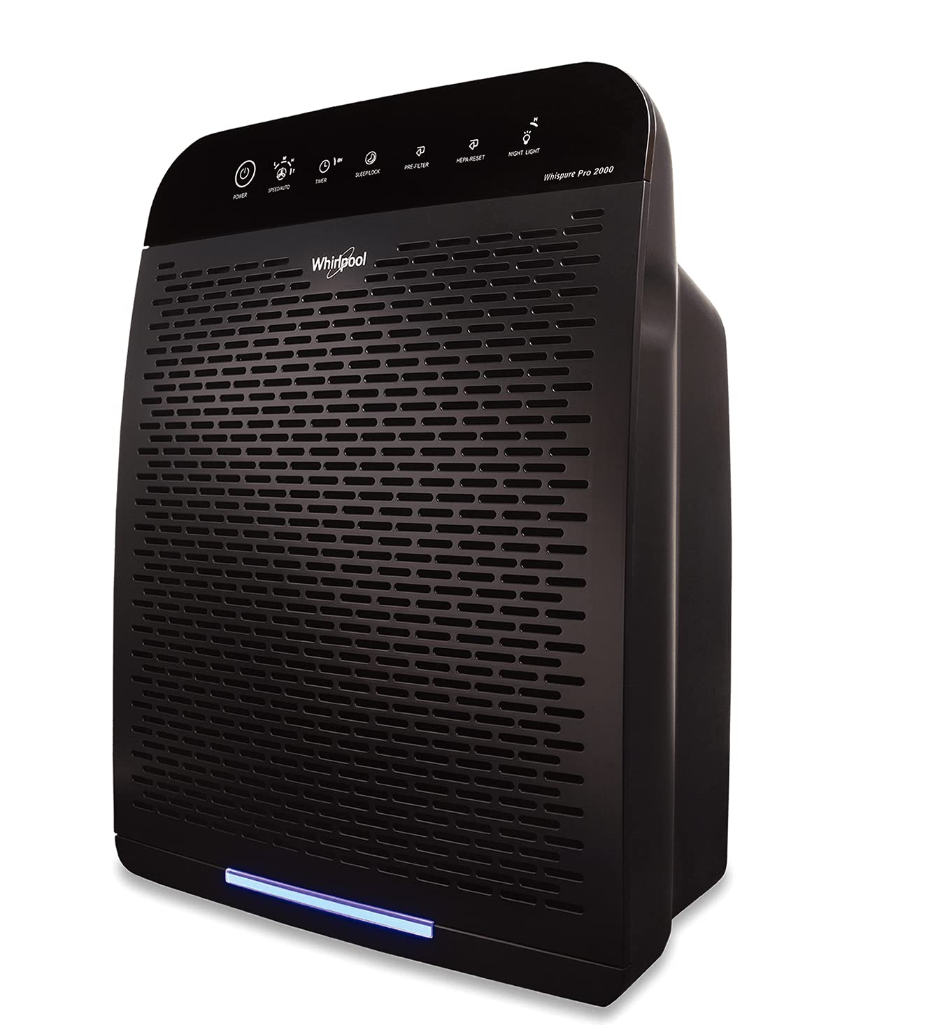 Whirlpool WPPRO2000B Whispure True Hepa Air Purifier, Activated Carbon, 508 Sq ft, Smart Auto Mode, Ideal For Allergies, Odors, Pet Dander, Mold, Smoke, Wildfire & Germs - Slate Black