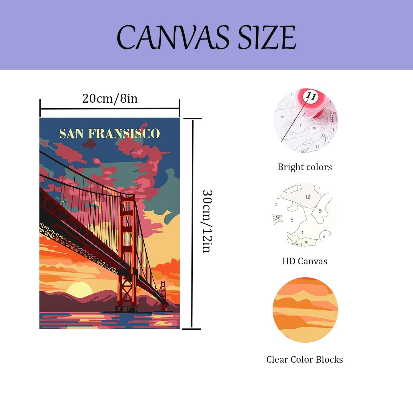 CHWGLFGG Travel City Paint by Numbers Kit for Adults Beginner, 6 Pack Adult Paint by Number Kits on Canvas, DIY Acrylic Oil Easy Painting by Numbers for Home Wall Decor 8X12 inch (Without Frame)
