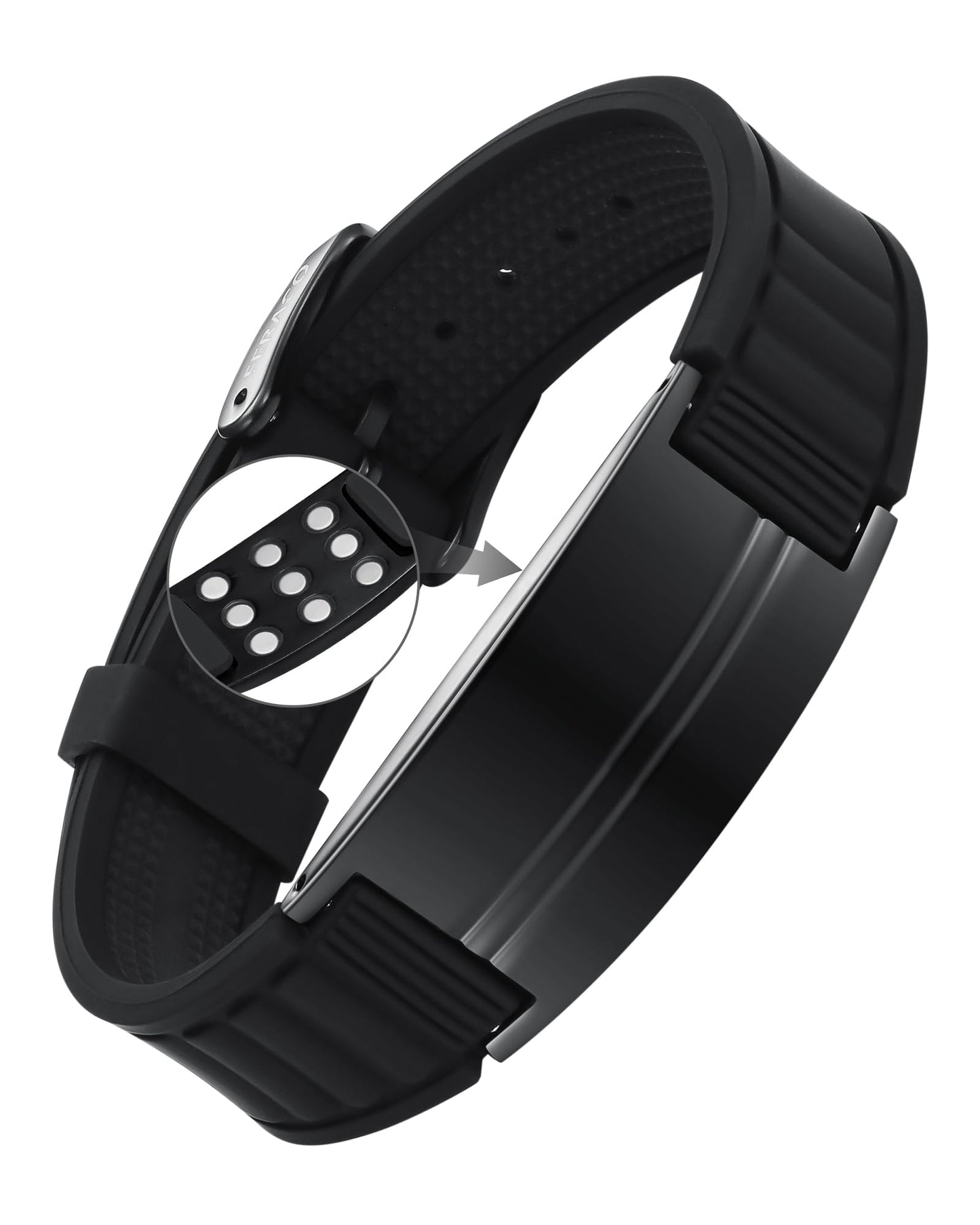 Feraco Ultra Strength Magnetic Bracelets for Men Women, Silicone Sports Wristband for Balance & Energy with Powerful Magnets, Waterproof & Adjustable Health Bracelet