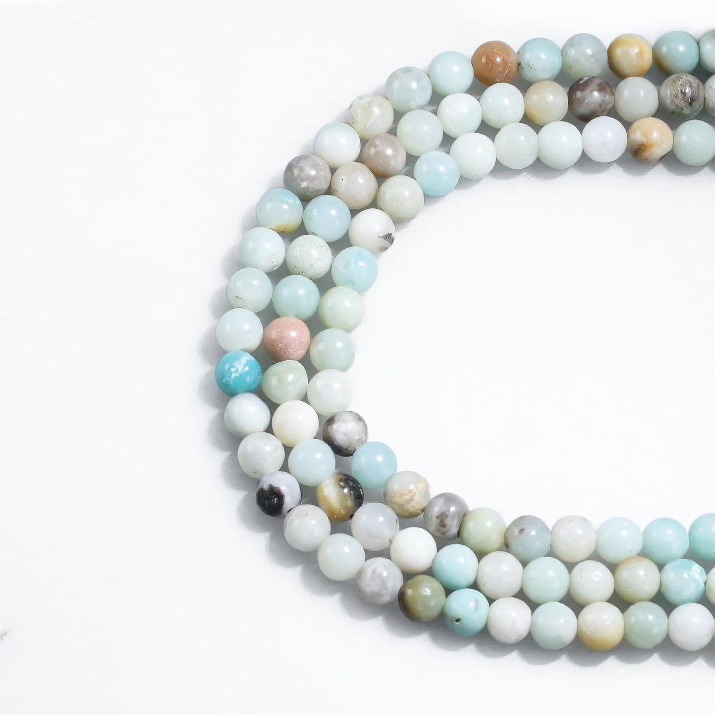 6mm Natural Gemstone Round Amazonite Loose Beads for Jewelry Making Bracelets Necklace Earrings Art Craft (60-62pcs/strand)