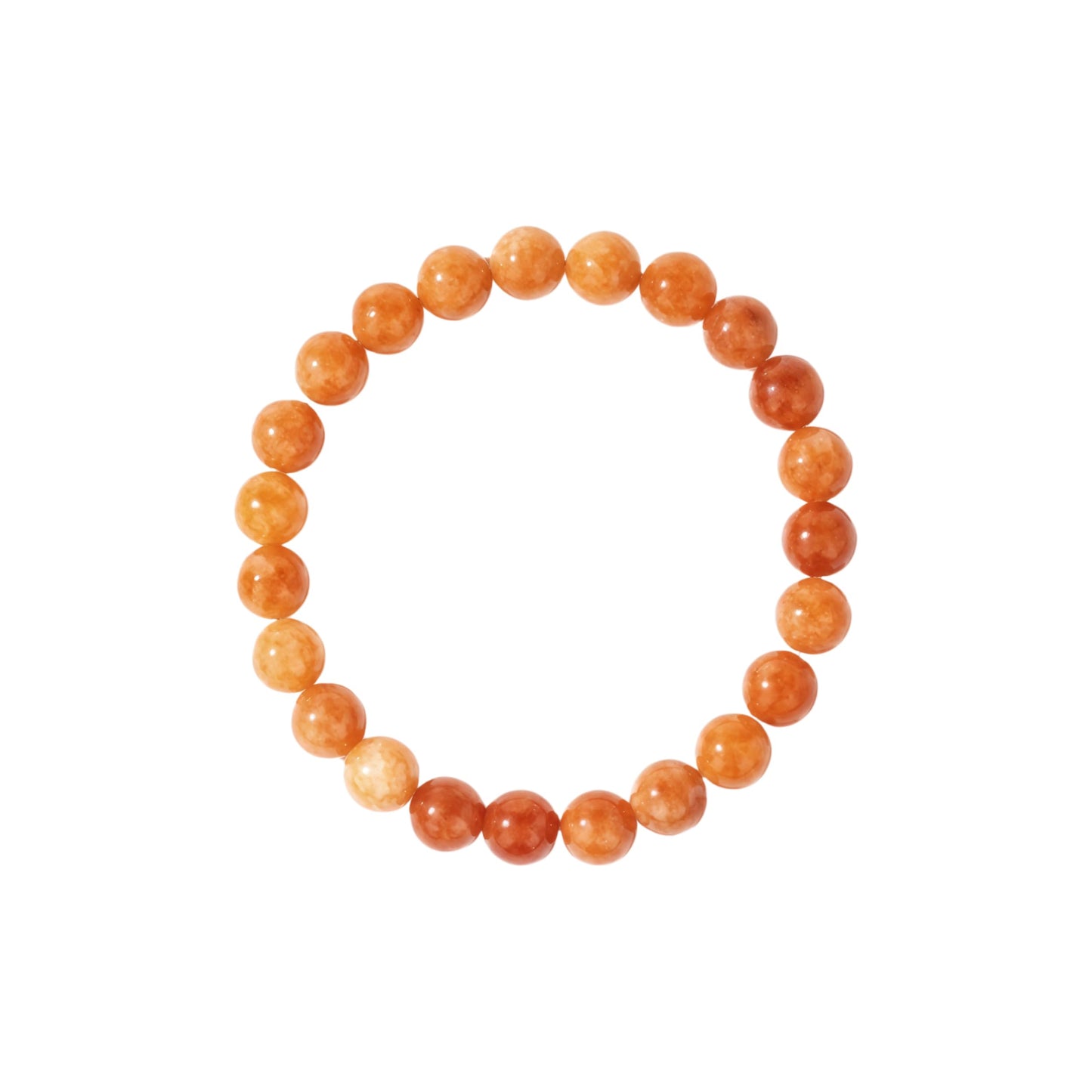 Natural Orange Calcite Bracelet for Women, Sun Stone Healing Crystal Adjustable Stretchy 8mm Round Beads Bracelets Reiki Chakra Man Jewelry Gifts (Orange Calcite 2Pcs)