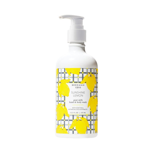Beekman 1802 Goat Milk Hand Soap – Moisturizing Body Wash & Liquid Hand Soap for Sensitive Skin, Hand & Body Wash, Natural Soap with Goat Milk & Aloe, Cruelty Free – Sunshine Lemon 12.5 fl oz