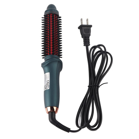 Ejoyous 2 in 1 Curling Brush, Dual Purpose Curling Brush, Anti Scalding Design, Green, Small