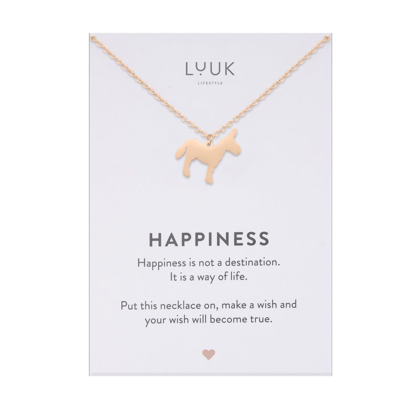 LUUK LIFESTYLE Waterproof Donkey|LLama pendant necklace, 19in adjustable, sturdy thin chain, tarnish-free, Gift for holiday season, women, sister, friend, daughter, vacation dainty trendy aesthetic