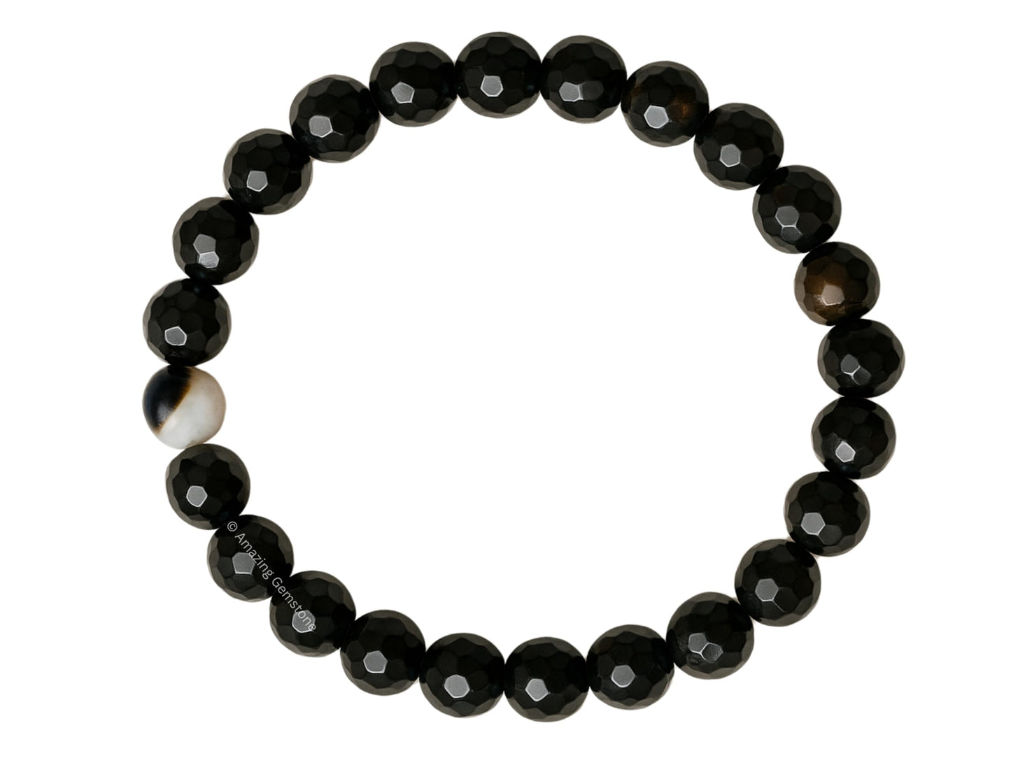 Amazing Gemstone Black Hakik Bracelet for Women - Chakra Mens Bracelet Protection Crystals and Healing Stones - Faceted Beaded Blessing Bracelet Spiritual Meditation Gift Christmas Stocking Stuffers