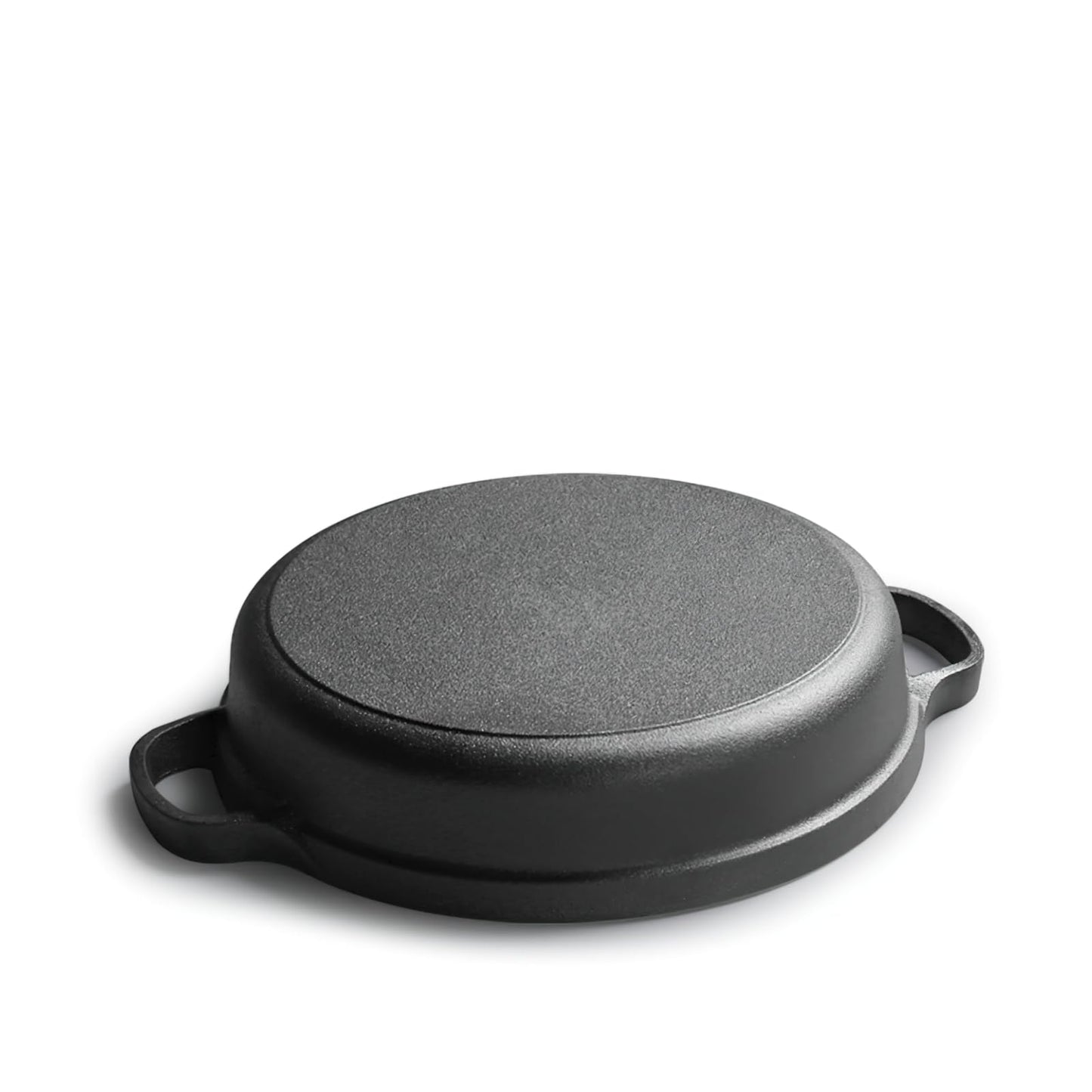 LI-GELISI Deepened flat-bottom cast iron frying pan, double-handle thickened uncoated old-fashioned iron pot, pancake and steak frying household multi-purpose large iron pot(24 inch)