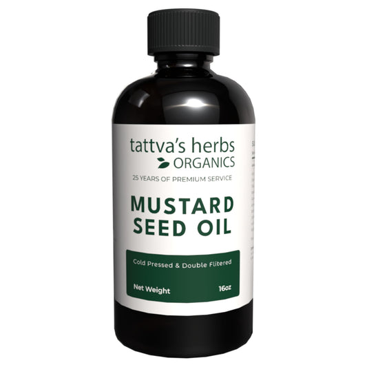 Tattva's Herbs Unrefined Cold Pressed Mustard Seed Oil for Hair & Body, 16oz
