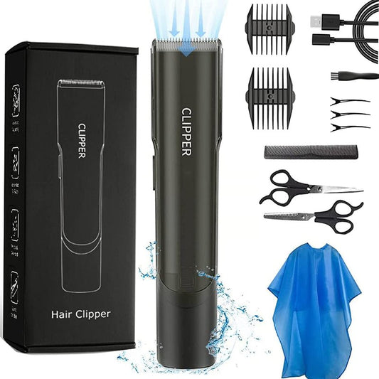 Bufccy Professional Vacuum Hair Clippers for Mens, Cordless Hair Clipper Beard Trimmer Kit with Vacuum Powerful Hair Suction, Waterproof, Rechargeble for Beards, Facial Hair, Stubble