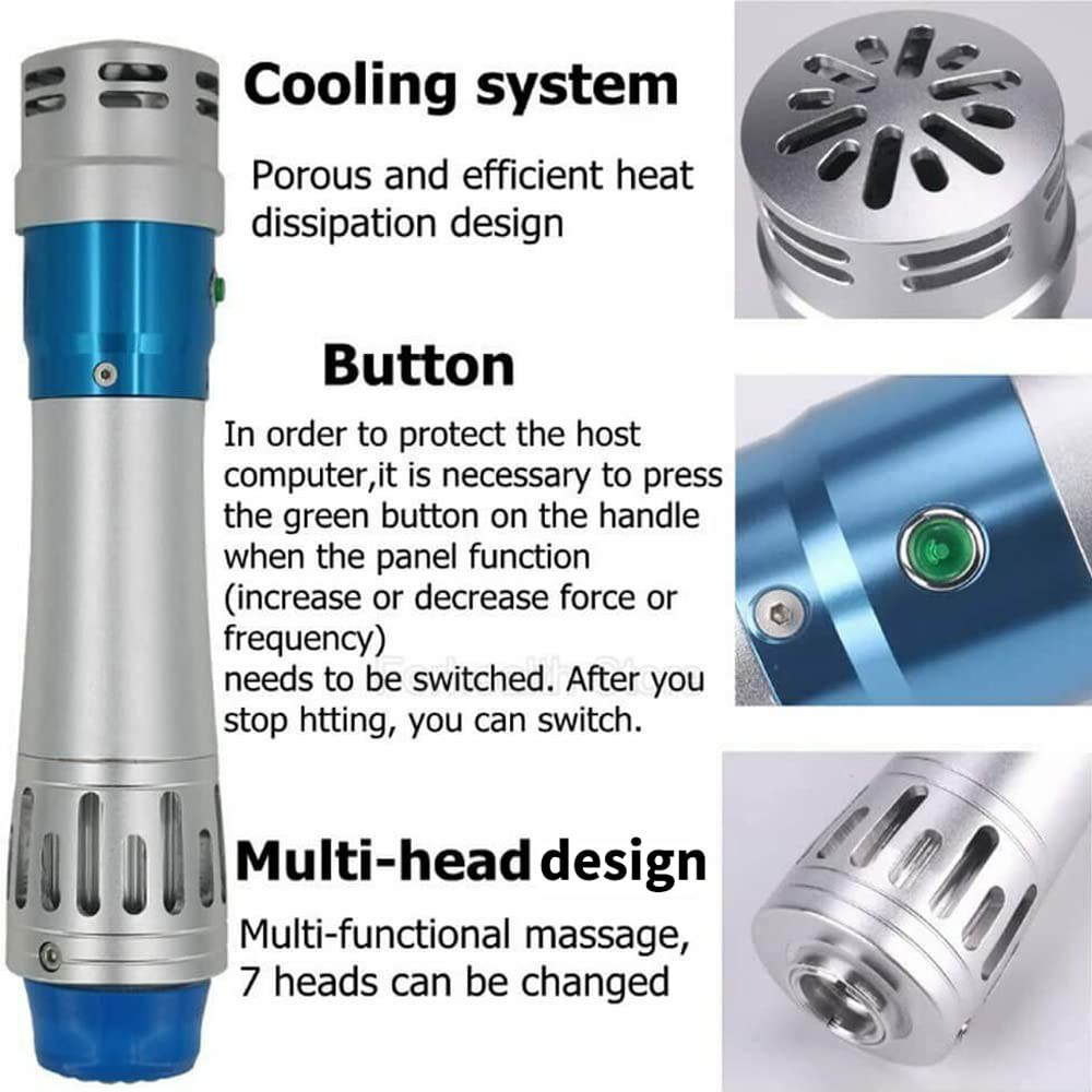 Shefmon Portable Shockwave Therapy Machine Focused Shockwave Therapy Machine with 7 Heads