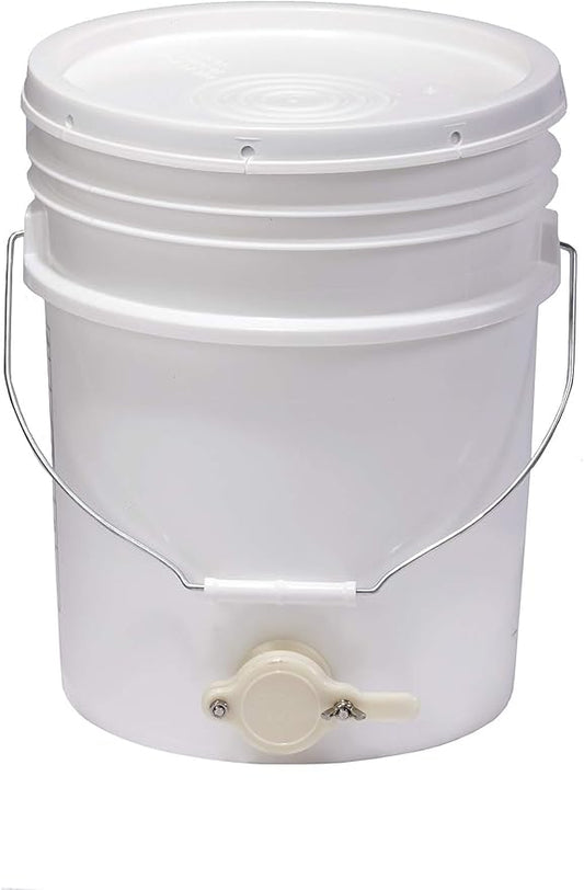 Little Giant® Plastic Honey Bucket with Gate | Beekeeping Supplies | Honey Extractor Equipment | Assembled in USA | 5 Gallon