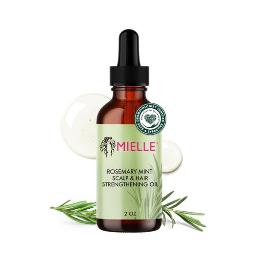 Mielle Organics Rosemary & Mint Hair Oil - Strengthening Biotin Oil Infused Frizzy & Damaged Hair Care - Split Ends & Dry Scalp Treatment to Support Longer, Healthier Strands, 2 Ounce