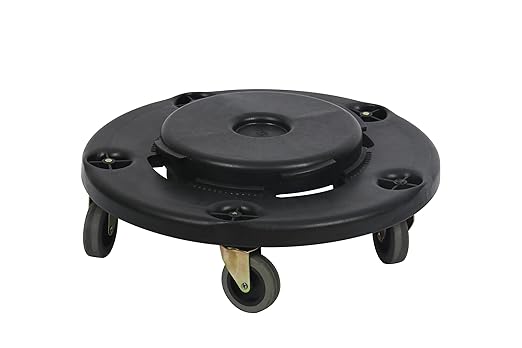 18" Trash Can Dolly with Wheels Black for 20 gal and 32 44 55 gal Brute Containers