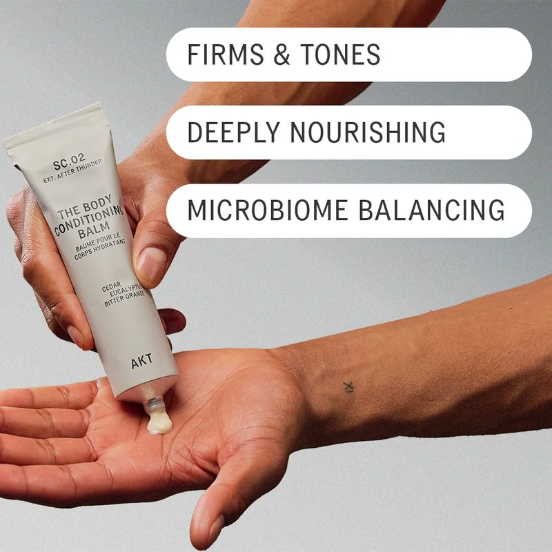 AKT The Body Conditioning Balm 3.4 Fl Oz, Firming Cream, Hydrating Body Balm with Olive Squalane & Lactic Acid, Vegan Moisturizer, Plastic Free, Sc.02 After Thunder, All Genders