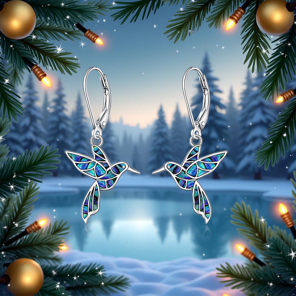 Hummingbird Earrings for Women Sterling Silver Hummingbird Earrings Dangle Jewelry Gifts for Women Unique Christmas Birthday Gifts