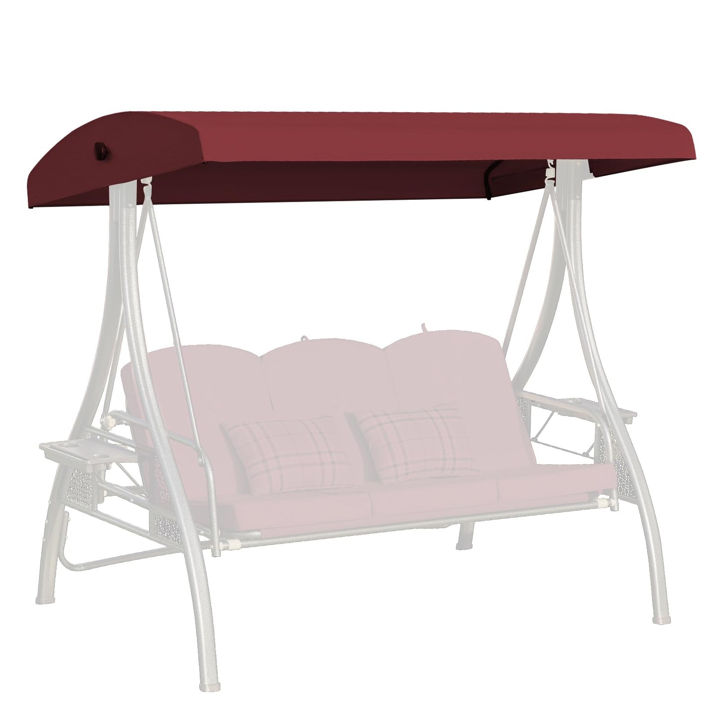 Oungelark Outdoor Swing Canopy Replacement Cover, 3 Seat Swing Cover UV-Resistant for 3-Seat Porch Swing (Red, 76.8x47.2x9.1in)