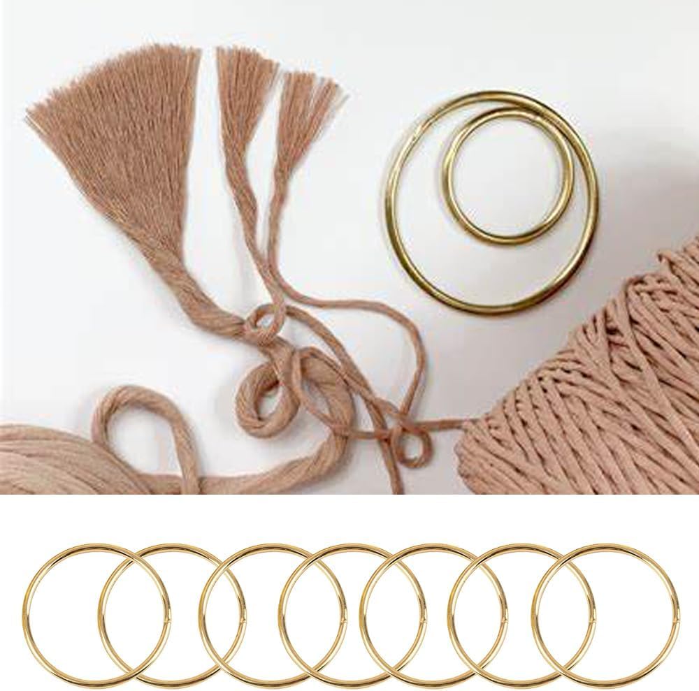 24Pcs Macrame Hoops Ring, BetterJonny 6 Sizes Metal Craft Rings Hoops Gold Dream Catcher Rings Wreath Hoop Rings for Home Decorations DIY Crafts and Wall Hanging Crafts(2in,3in,4in,5in,6in,8in)