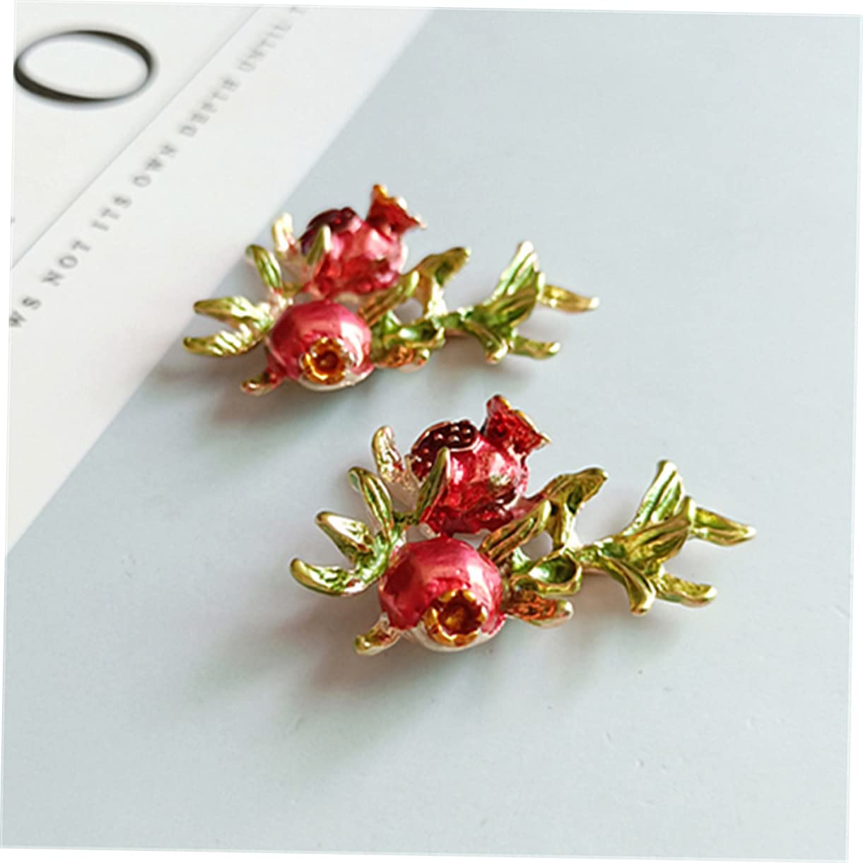 EXCEART 20 Pcs Delicate Pomegranate DIY Headwear Accessories for Hair Clips Bags Shoes Decorative Brooch Charms for Crafting Festive Ornaments