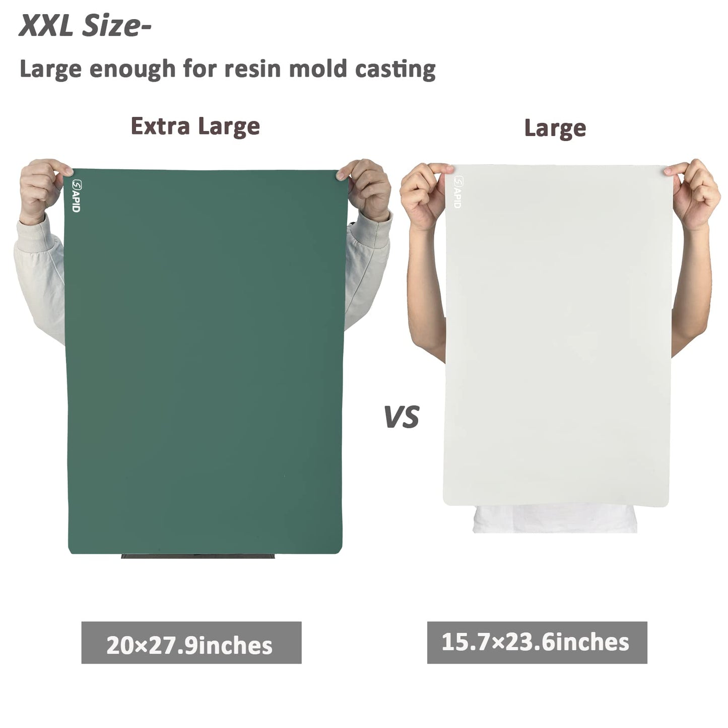 Sapid Extra Large Silicone Sheet for Crafts, Thick Silicone Jewelry Casting Mats, Nonstick Nonslip Silicon Mat for Epoxy Resin, Art Painting, Heat- Resistance Counter Mat (20"×27.9", Dark Green)