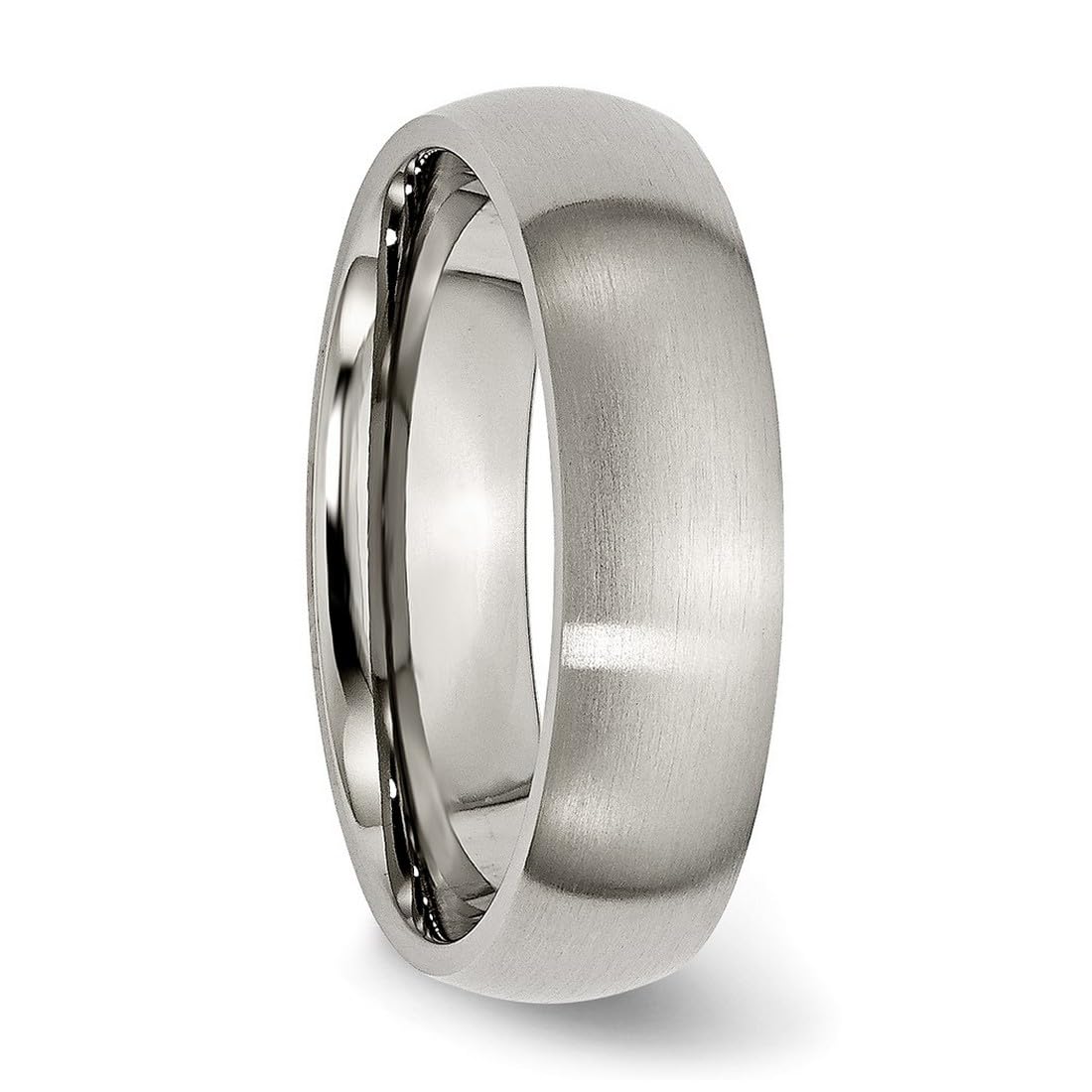 Chisel Titanium Half Round Brushed Comfort-Fit 6mm Wedding Band Ring Size 14.5 Wedding Band for Women and Men
