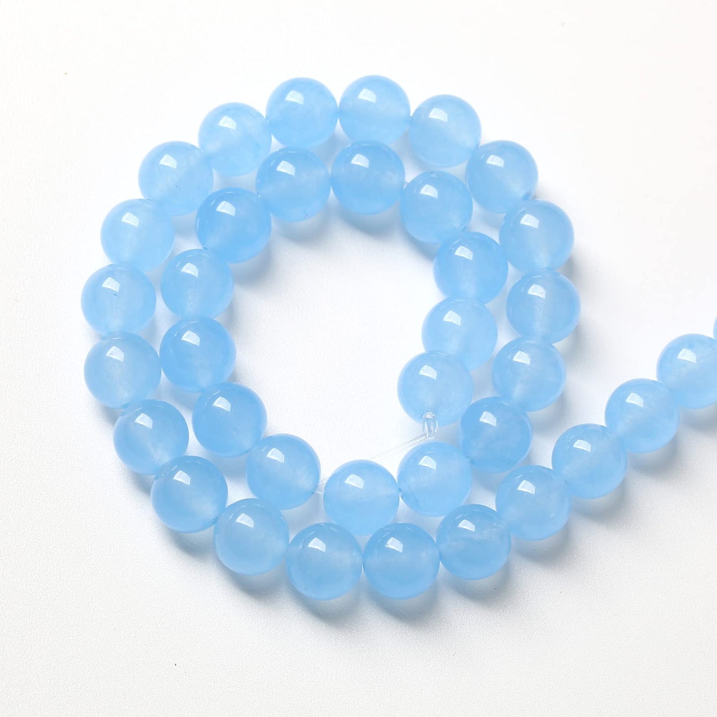 10mm 38pcs Blue Natural Chalcedony Aquamarines Stone Beads for Jewelry Making Round Jades Beads DIY Bracelet Accessories