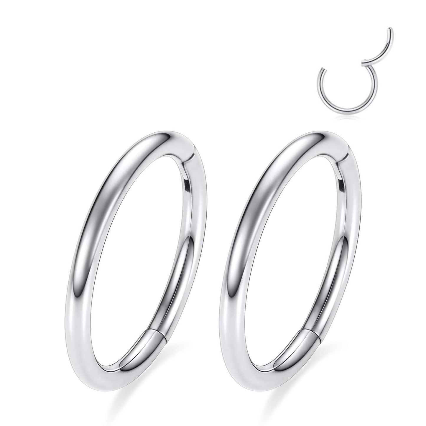 Septum Ring Septum Jewelry Seamless Septum Clicker Nose Rings 18 Gauge Nose Ring Hoop 18g Cartilage Earring Lip Rings 8mm Nose Hoop Surgical Steel Helix Earrings Silver Nose Piercing Jewelry