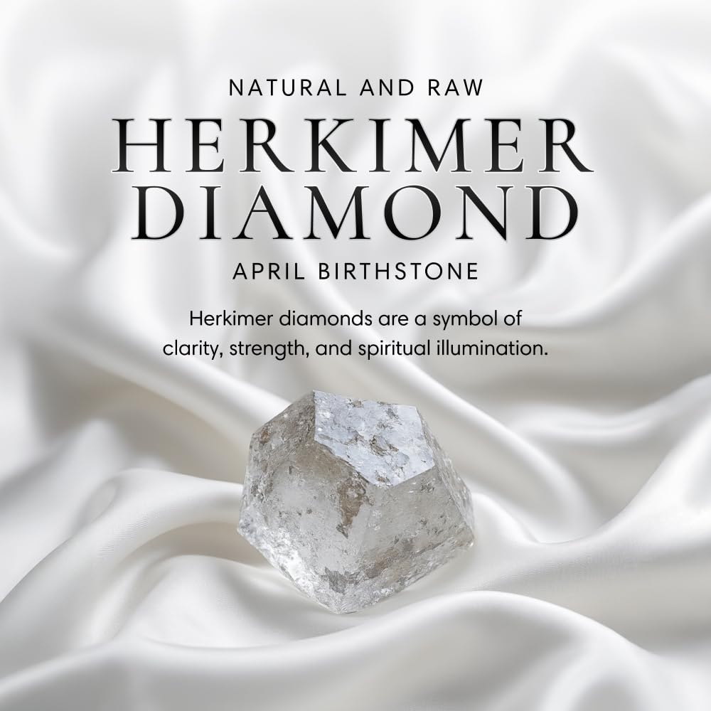 Designs by Nature Gems Natural Herkimer Diamond Necklace for Women - April Birthstone Necklace for Women - Designer Pendant Necklace - 30-45 Carat Herkimer Diamond, Antique Bronze Chain