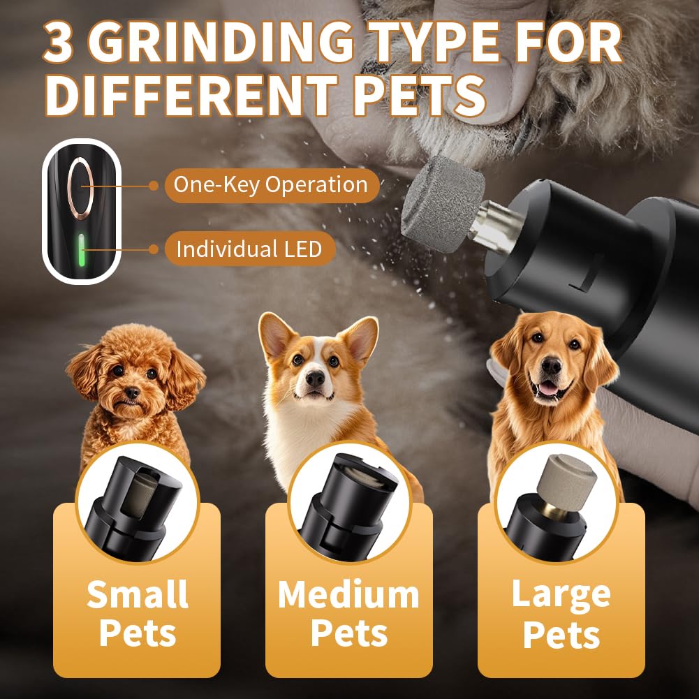 Liuqo Dog Clippers Grooming Kit with Paw Trimmer, 3 in 1 Low Noise Electric Rechargeable Cordless Pet Shaver with Nail Grinder Dog Hair Trimmer for Dogs Cats and Other Pets
