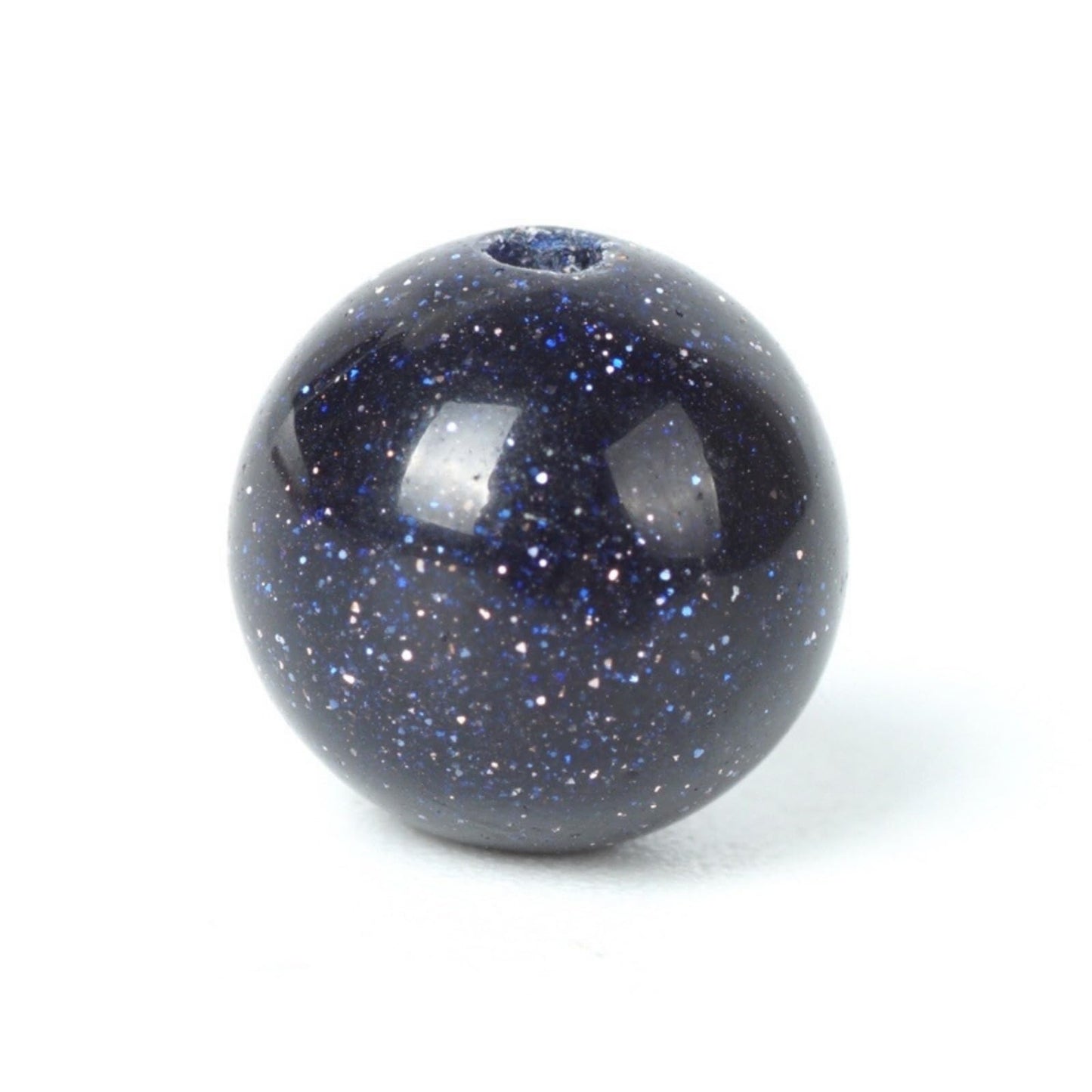 100Pcs Natural Stone 8mm Blue Sand Stone Round Loose Gemstone Energy Healing Beads Hole Size 1mm DIY Smooth Beads for Bracelet Necklace Earrings Jewelry Making