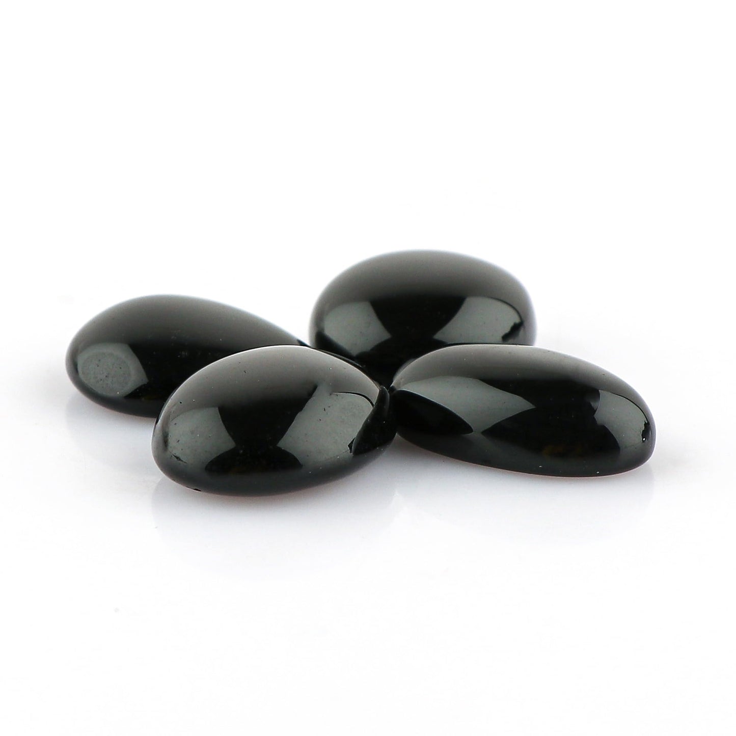 CRYSTALINES 4-5pcs, Wholesale Natural Black Agate Gemstones, Assorted Bulk Flatback Cabochon Stone, Polished Loose Supplies for Jewelry Making, Healing Crystals, Wire Wrap, Gem Collection