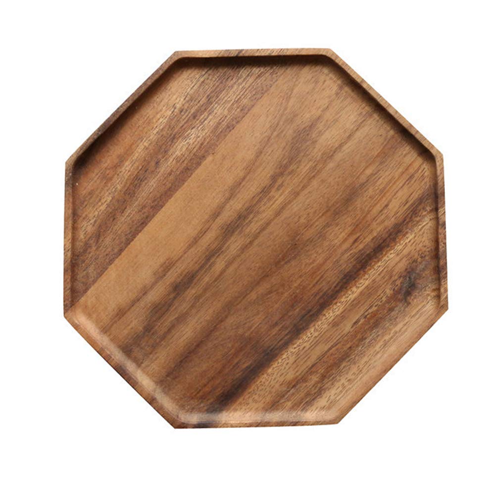 Set of 2 Acacia Wooden Trays Serving Platters Round Square Veggie Serving Tray Decor Bread Charcuterie Board Fruit Hosting Essentials Cheese Platter Vegetable Food Dish Charger Plate Charcuterie Board