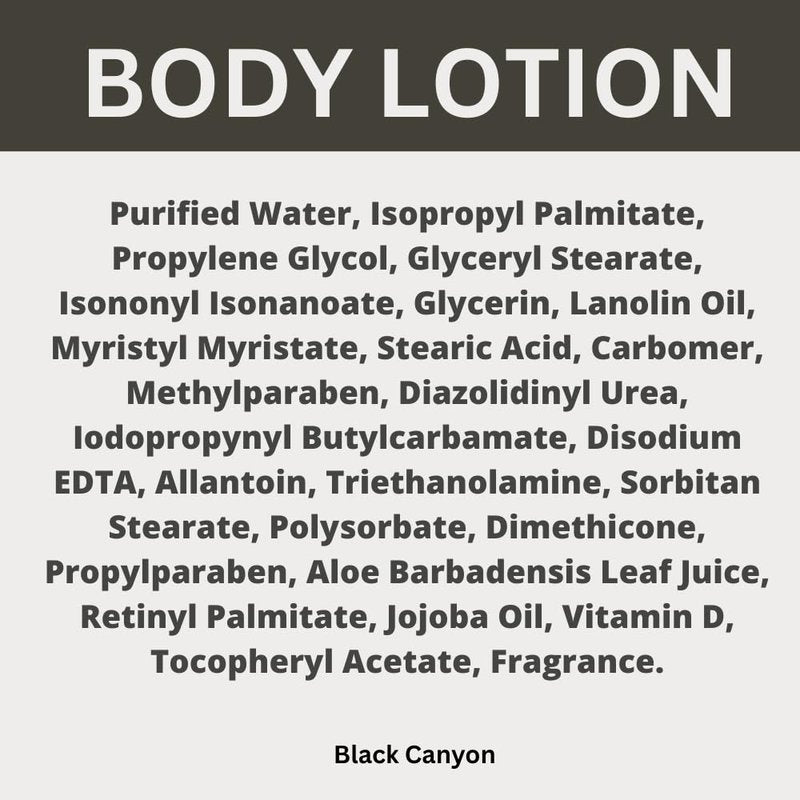 Black Canyon Tobacco Vanilla Scented Body Lotion with Lanolin and Jojoba Oil, 12 Oz