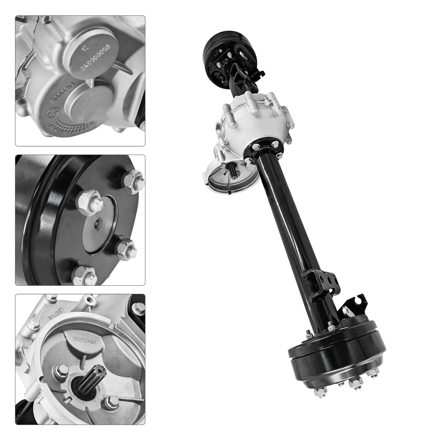 1027717-01 Rear Axle Assembly with Brake Drum 10 Teeth for 1998-Up Club Car DS for 2004-Up Club Car Precedent Electric with Graziano Transaxle Replace# 102771701