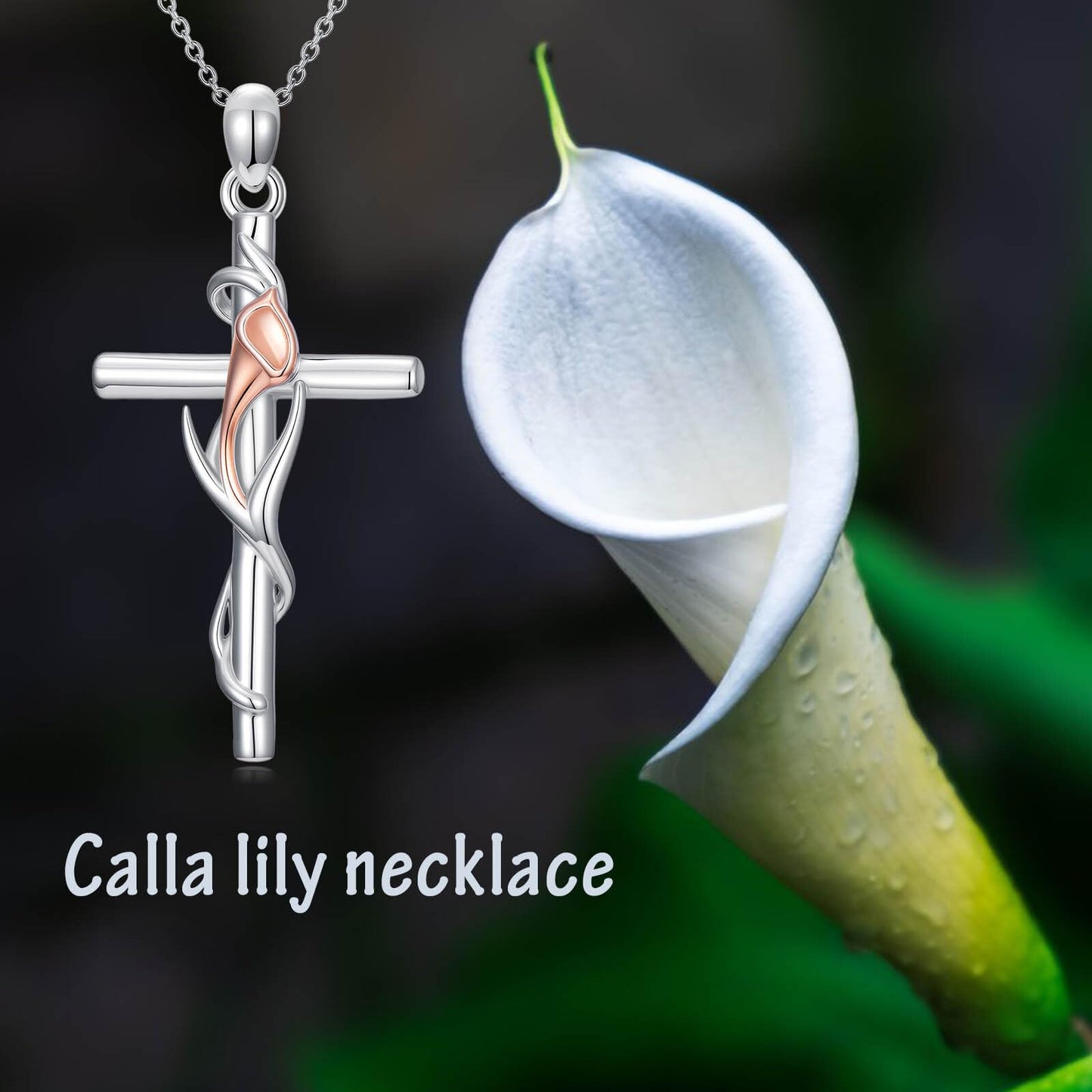 YYB Sunflower Cross Necklace for Women 925 Sterling Silver Sunflower Jewelry Dainty Silver Cross Necklace Christian Religious Gifts for Women Mothers Day Gifts