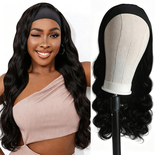Hailriss Headband Wig Human Hair Body Wave Headband Wigs for Black Women Human Hair Wear and Go Glueless Wigs Brazilian Body Wave Short Bob Wig 16 inch