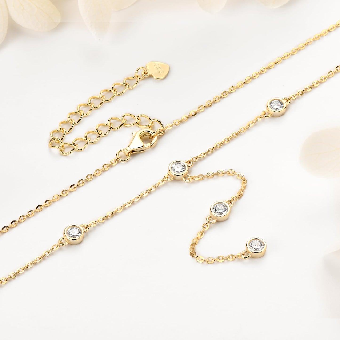 DYUNQ Moissanite Necklace for Women Sterling Silver, Imitation Diamond Lariat Drop Y necklace, Dainty Simple Long Prom Bridal Wedding Hypoallergenic Neckalces, 16 to 20 Inch
